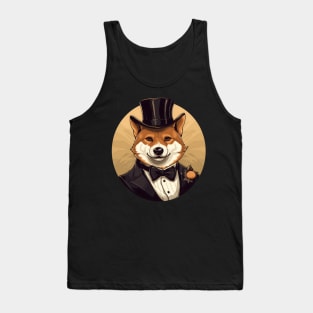 Shiba Inu with Top Hat Tank Top